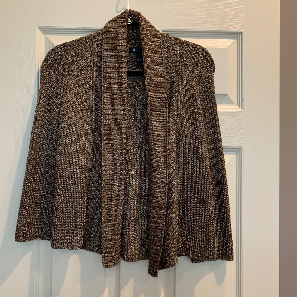INC International Concepts Bronze Cardigan Sweater sz M
